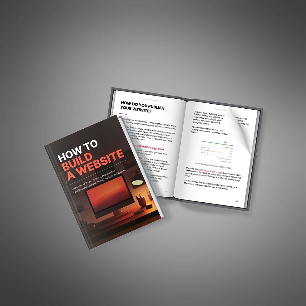 Thumbnail: Website building eBook displayed on tablet with tools for beginners