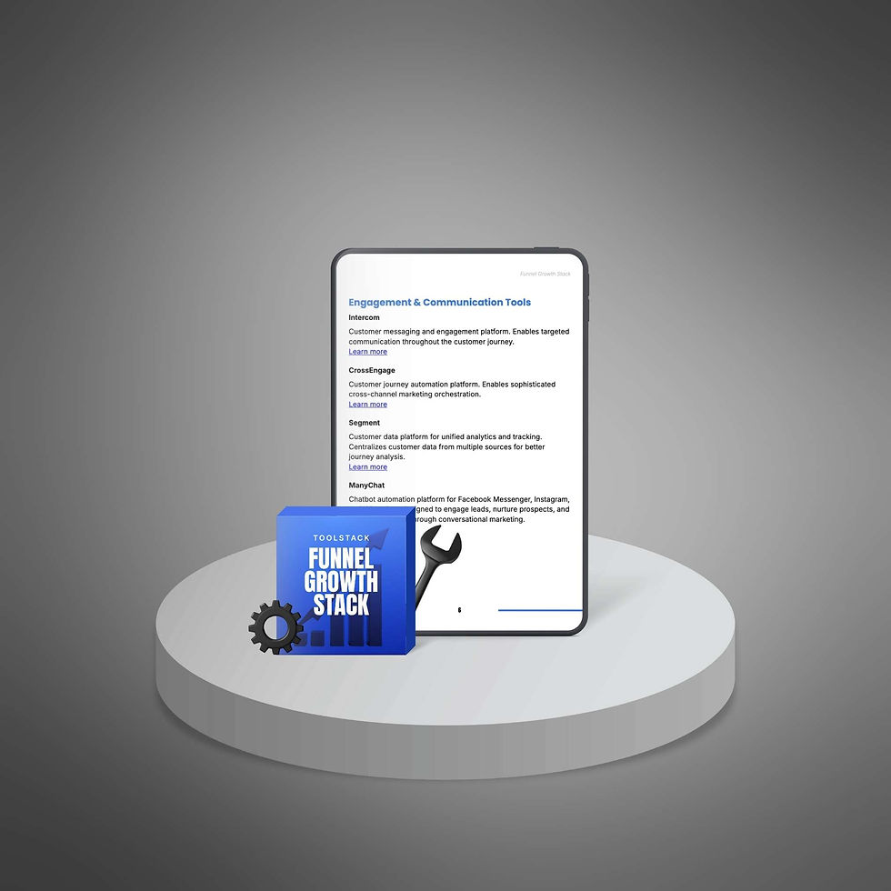 Thumbnail: Marketing funnel strategy tools displayed in Funnel Growth Stack toolkit