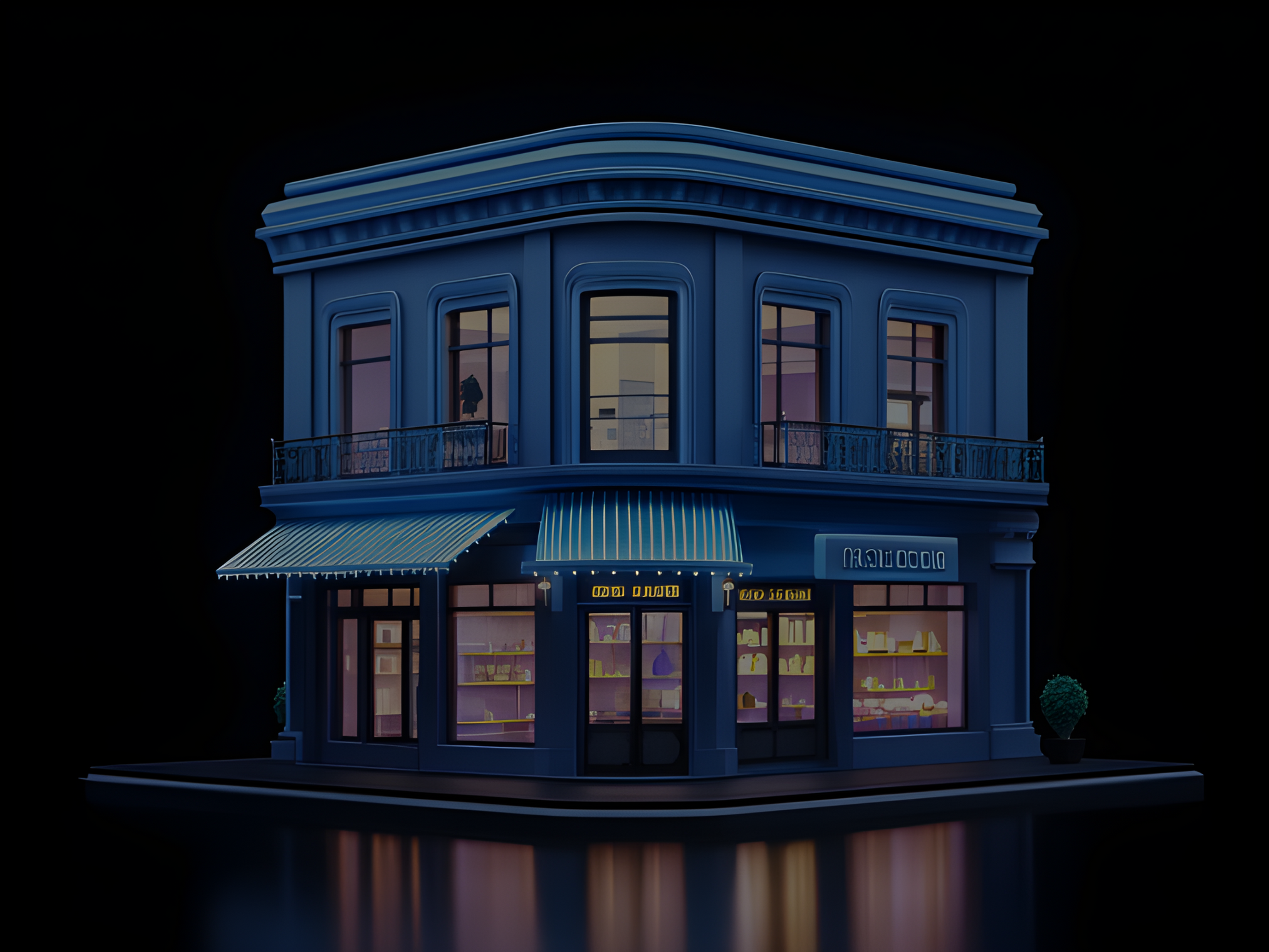 Blue storefront representing a local business and Google Business Profile optimization.