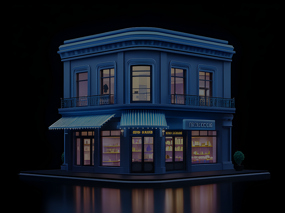 Blue storefront representing a local business and Google Business Profile optimization.
