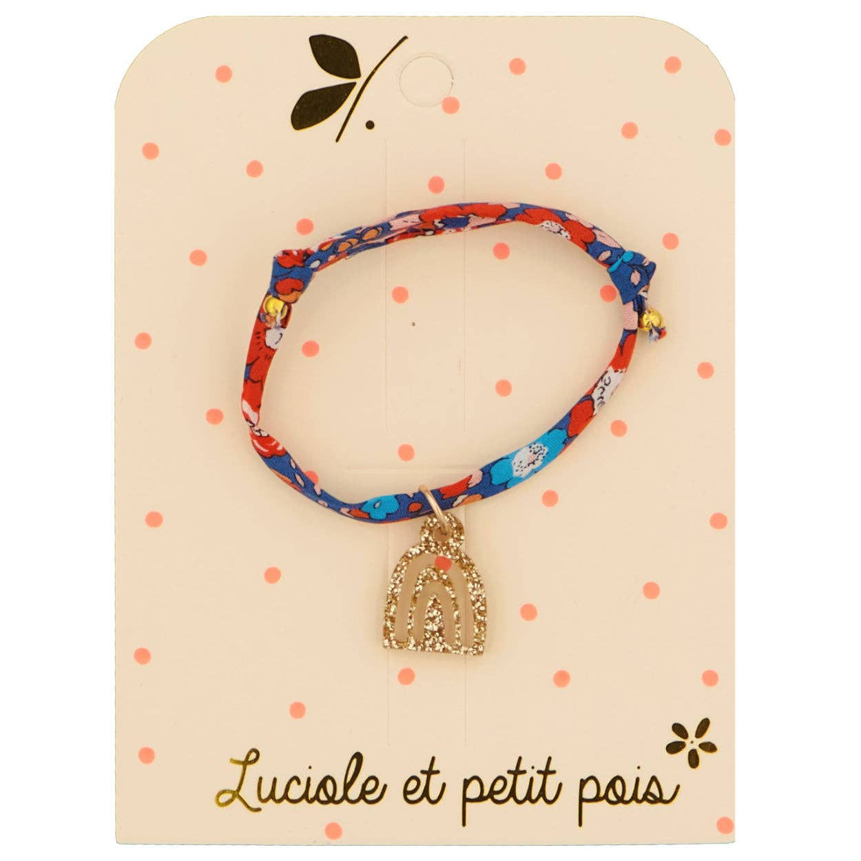 Luciole et Petit Pois - Liberty Betsy Ann Scarlet Bracelet (Gold Rainbow)