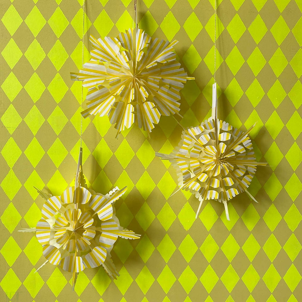 Petra Boase - Paper Bag Fan Kit - Yellow & White
