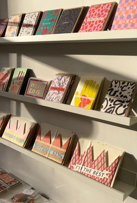 Wonderment, wonderment uk, in store display, gift cards, luxury and unique gift cards, shelving