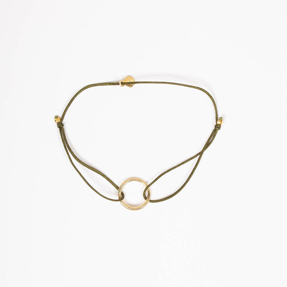 Gold Juno Bracelet - Olive