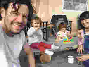 Melissa, her husband & two daughters relaxing and having family fun time outside of their Eco Boutique Safari Lodge