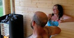 Wild Spa ideas for couples at Top of the Woods eco-luxury camping and glamping site in Pembrokeshire. Book on arrival to enjoy the wood-fired sauna and outdoor rainforest showers in the wildlife garden.