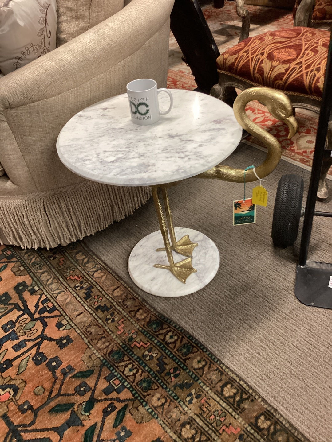 Flamingo marble top accent table