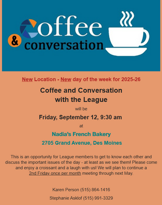Coffee & Conversation (New Location & Day)