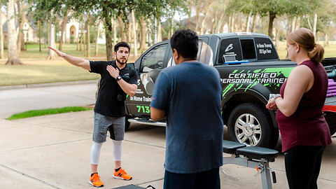 Benfitnessnow corrective exercise specialist Benjamin Villalon with clients outside