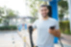 Commercial EV charging equipment installed in a business parking area