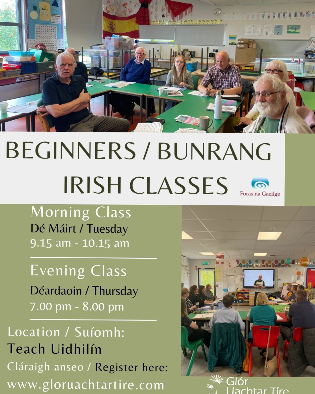 Irish Class Evening Beginners' Irish Class / Bunrang Gaeilge Trathnóna (1) | Glorut