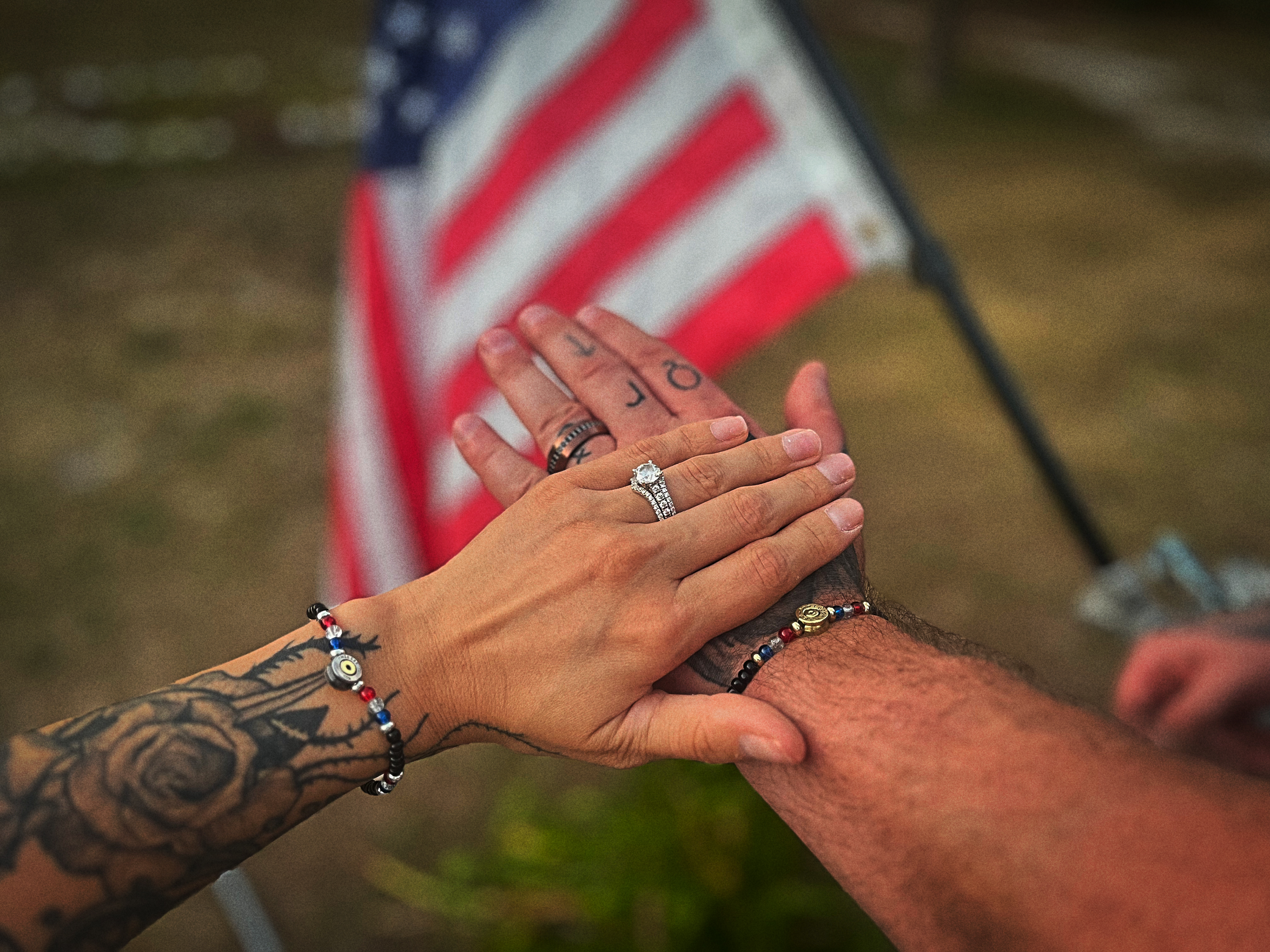 Red, White & Blue Beaded Bracelet