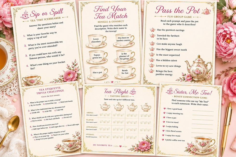 Thumbnail: Sip & Spill Tea Party Games Bundle (Instant Download)