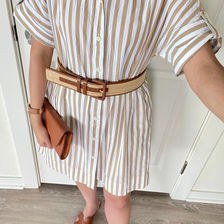 Striped Button Shirt Dress