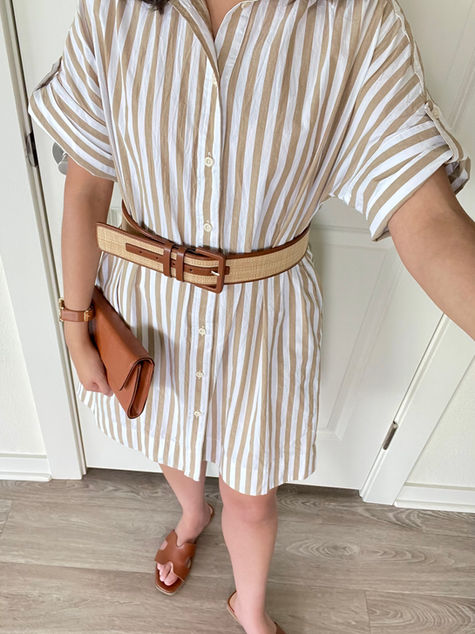 Striped Button Shirt Dress