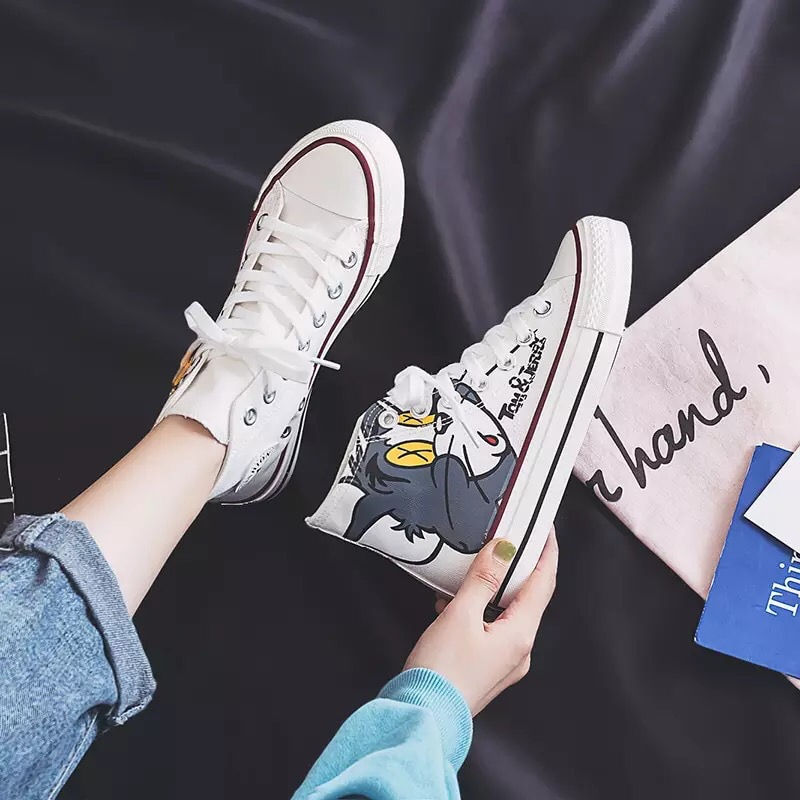Thumbnail: Cartoon Printed Canvas Sneakers Tom&Jerry