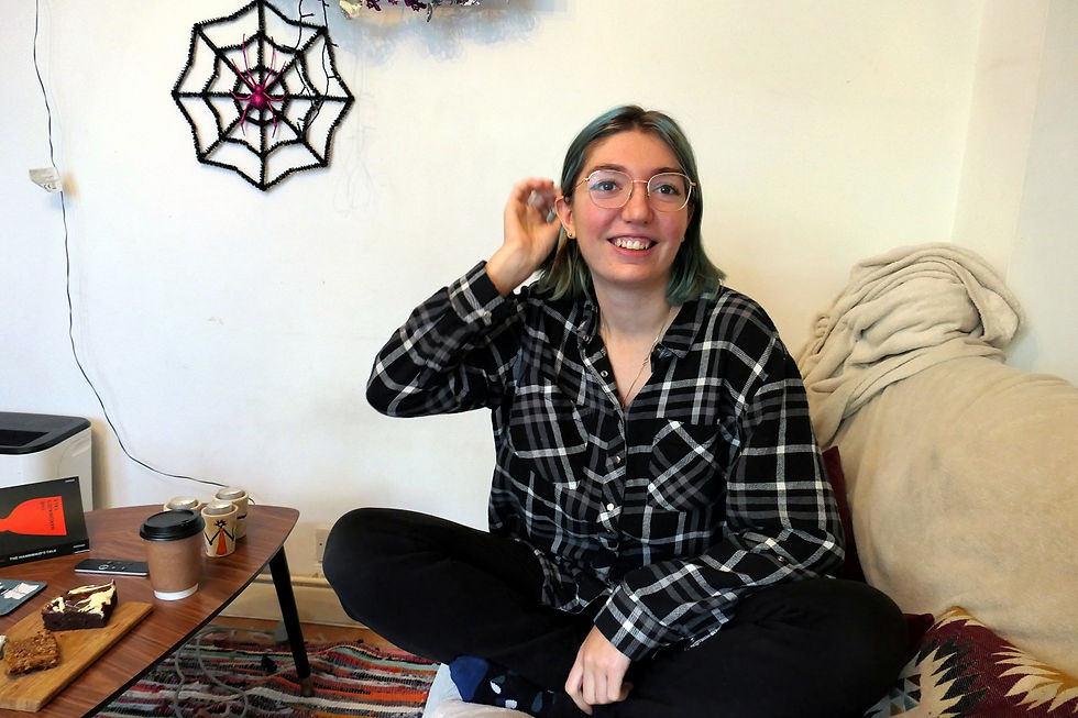 Eloise Armary at her home in Brighton during her interview and photoshoot with Britain Uncovered