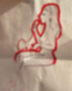 Artwork of musician, Clara Pople, created during her performance at Hacknakey in East London