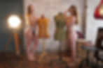 Models Elizabeth Kate and Melissa posing at a body positivity photoshoot at the Belt Craft Studios in London