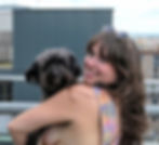 Bristol artist Isabelle Sophia Art up on the rooftops with her dog Marley
