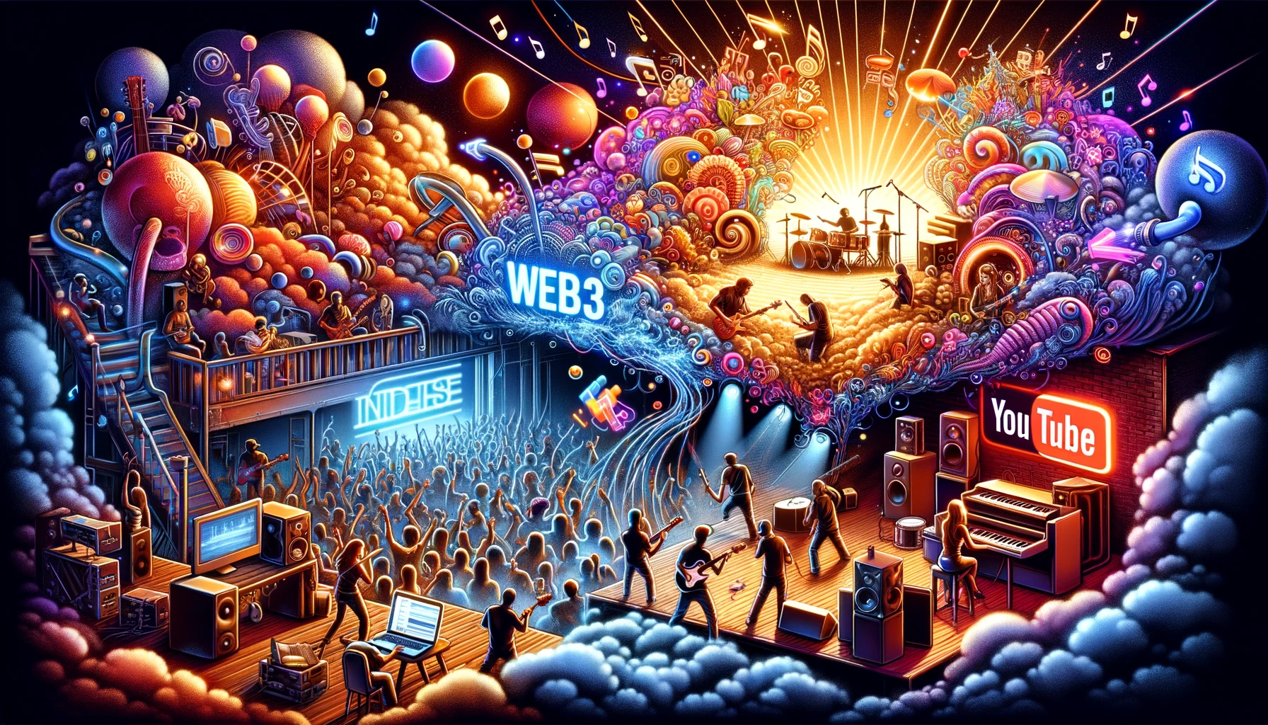 visual depiction of the web, online rock community