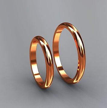 argolla inglesa, argolla color, oro rojo, 18k, anillo de matrimonio