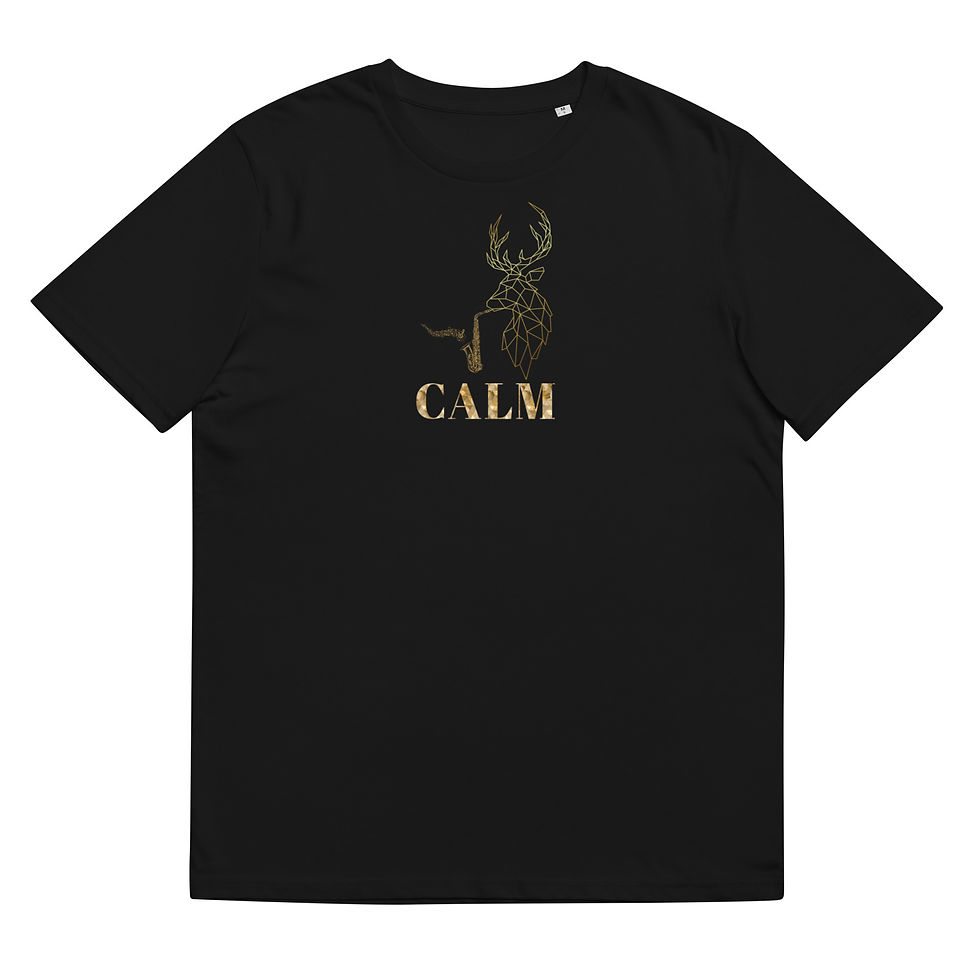 Calm Stag Jazz - Unisex Organic Cotton T-Shirt