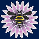 écusson du GITE DE L'ABEILLE que j'ai créé pour m'identifier ; c'est une broderie...