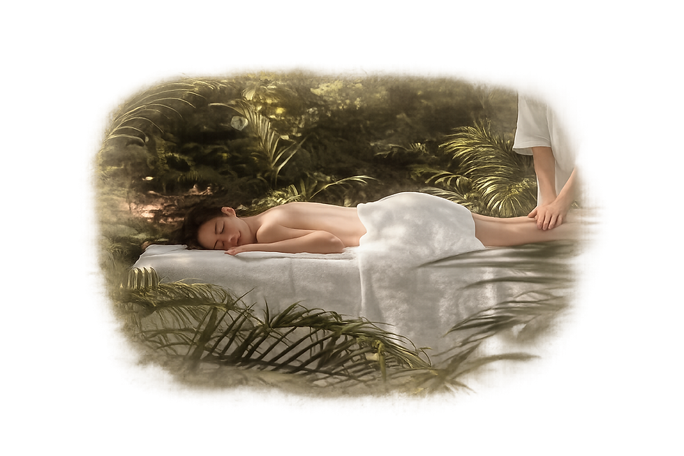 Massage in tropischer Umgebung