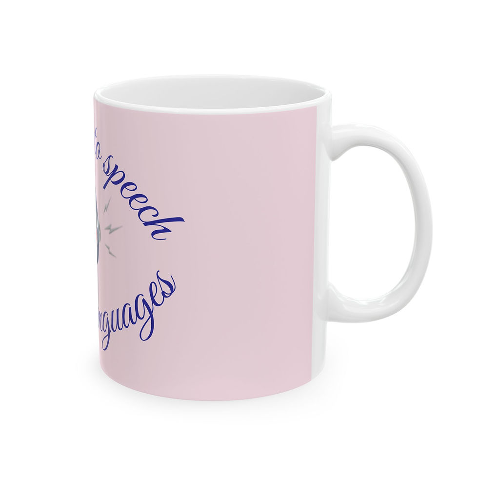 Miniatura: Freedom to speech in many languages Light Pink Ceramic Mug, (11oz, 15oz)