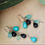 Thumbnail: Turquoise, Iolite & Chalcedony | Sterling Silver | Wire Wrapped Earrings