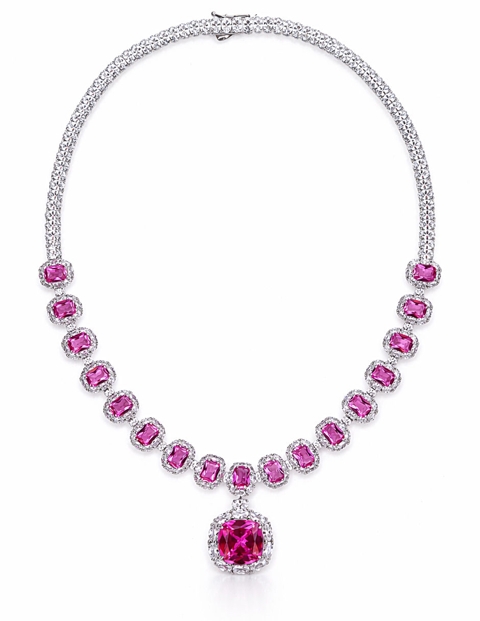 Miniatura: Collar Marena con rubies en plata 925