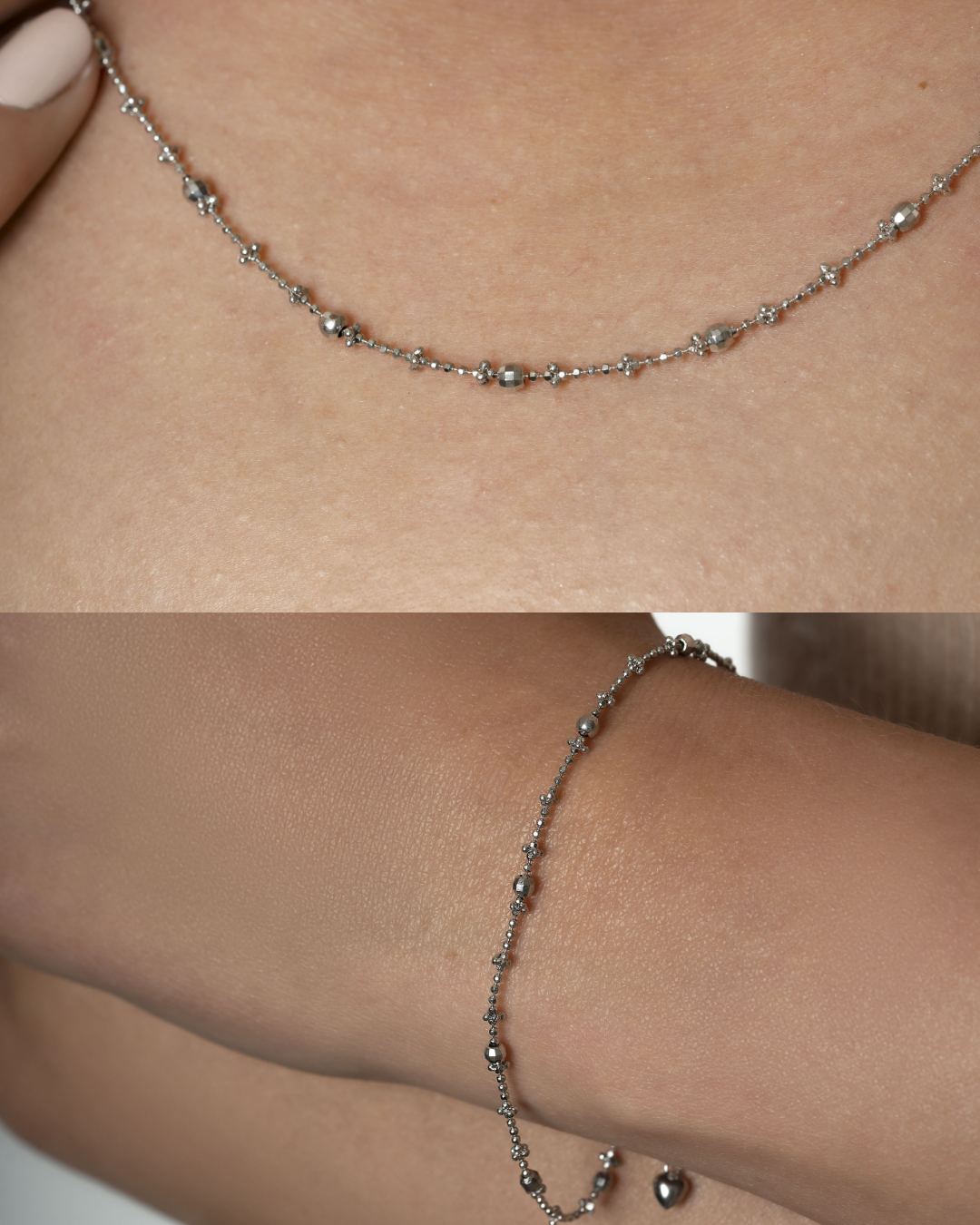 Conjunto Bolitas de plata 925