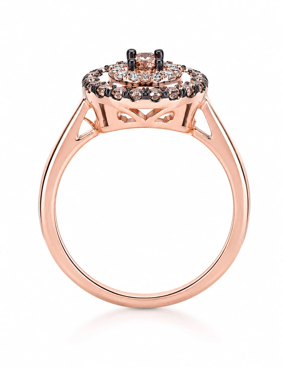 Miniatura: Anillo Darro de plata 925 con chapa de oro rosa e imitación de diamante