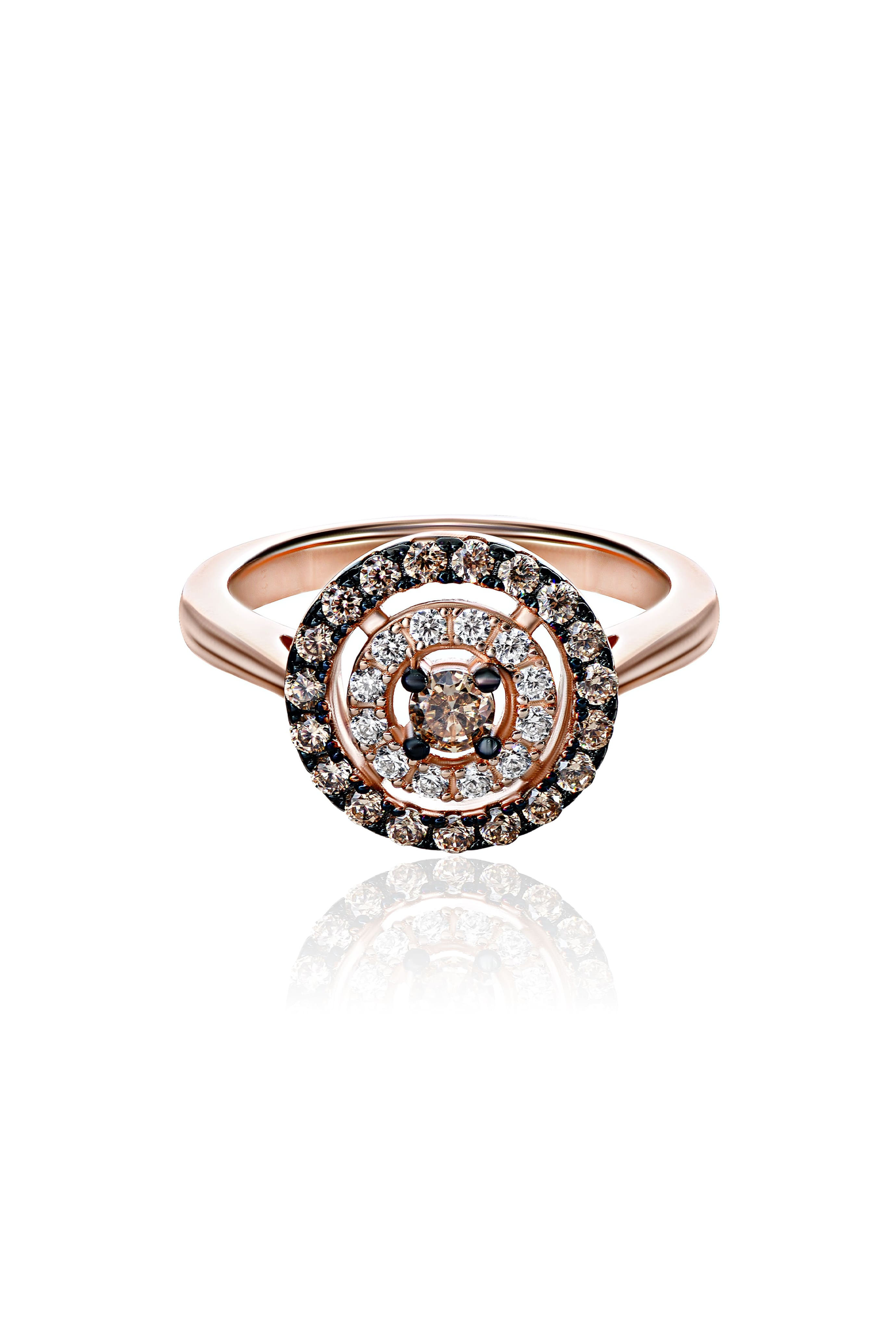 Anillo Darro de plata 925 con chapa de oro rosa e imitación de diamante