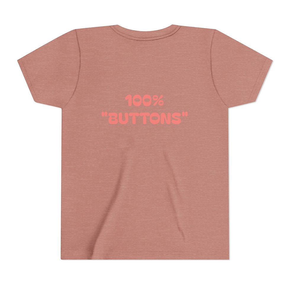 Thumbnail: "Buttons" Tee – with “100% Buttons” on Back (Youth)