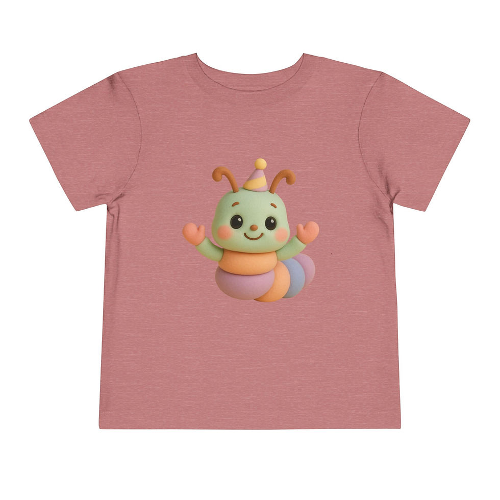 Thumbnail: Toddler Tee - Caticorns Galore Character "Bestie the Snugglepillar"