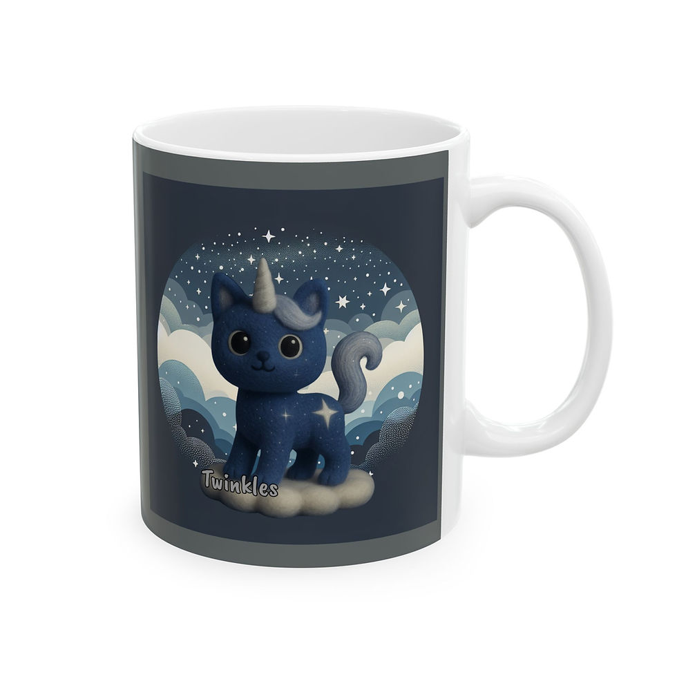 Thumbnail: Ceramic Mug - Caticorns Galore Character - "TWINKLES" - Twinkle Magic Design 