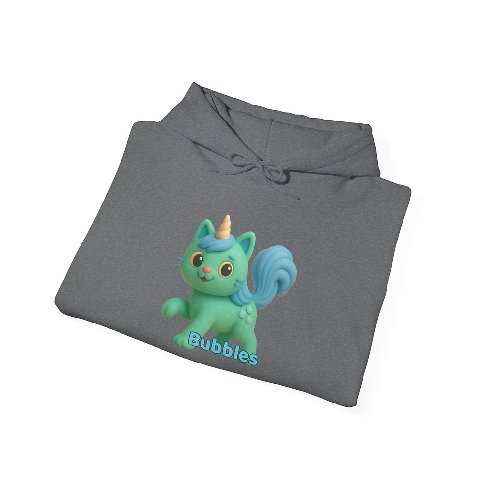 Thumbnail: “BUBBLES” Caticorn Hoodie with Sweet Back Message