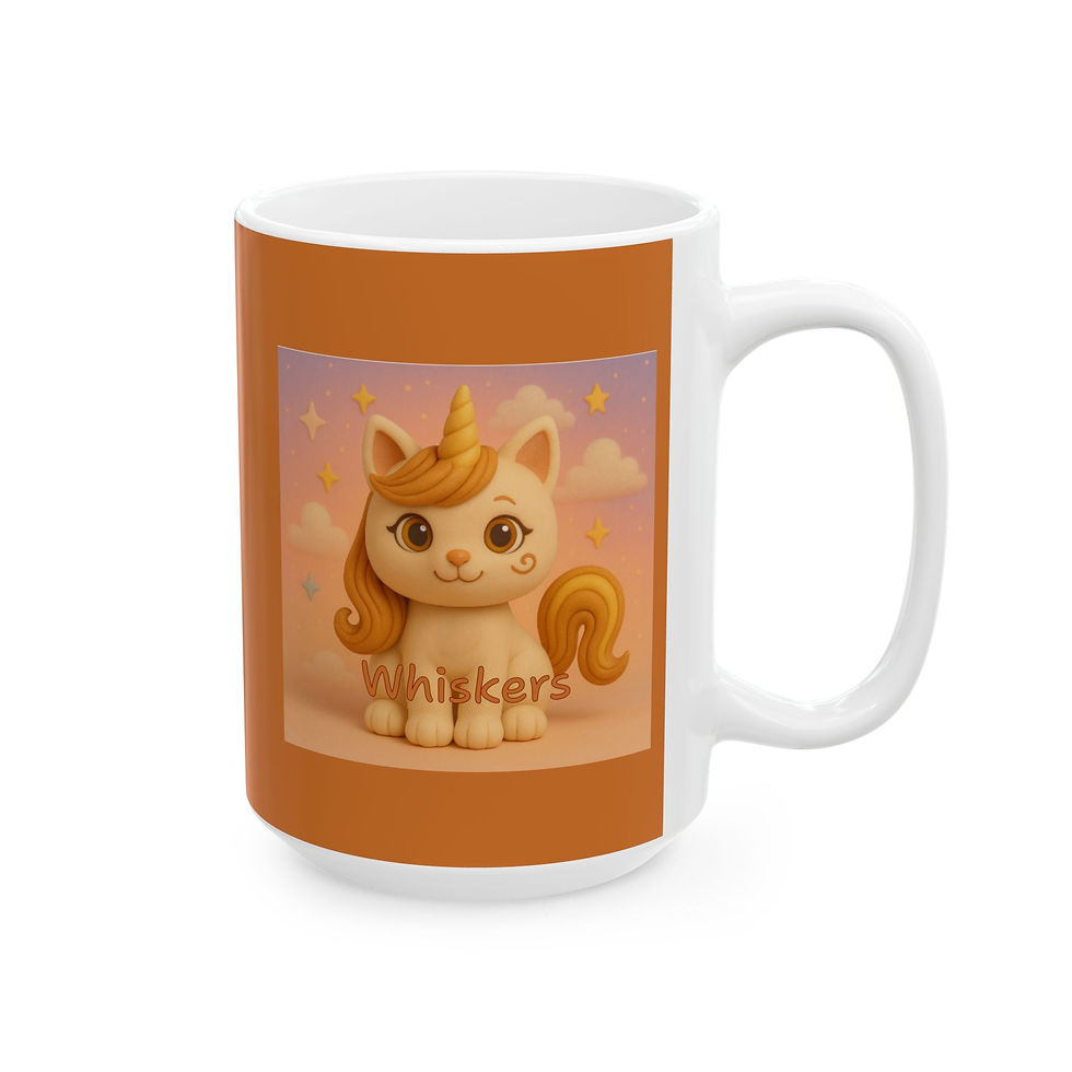 Thumbnail: Ceramic Mug - Caticorns Galore Character "WHISKERS" - Fun Gift for Kids & Teens 