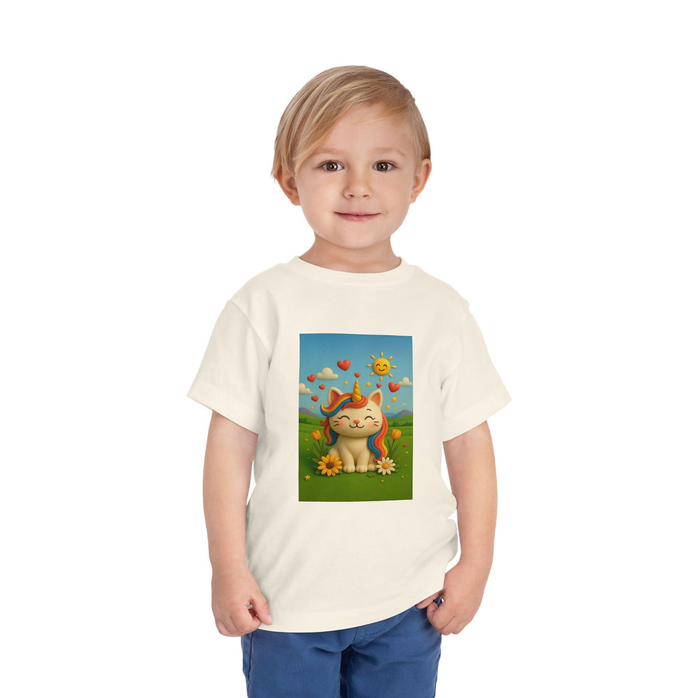 Thumbnail: Toddler Tee - Caticorns Galore Cover Caticorn (CLAYMATION DESIGN)
