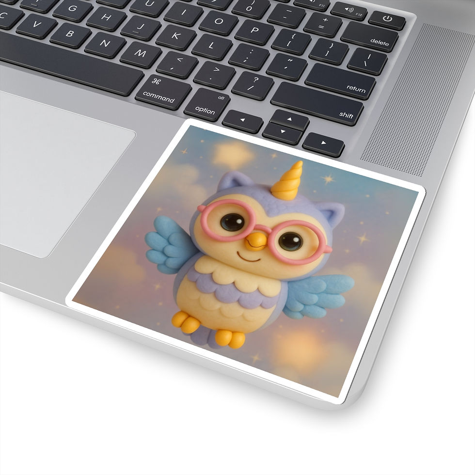 Thumbnail: Kiss-Cut Stickers - Caticorns Galore Series Character "Whimsy the Wise Owl" 