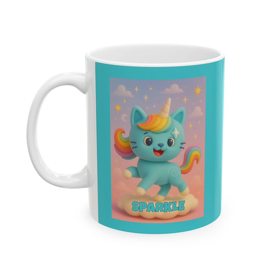 Thumbnail: Ceramic Mug - Caticorns Galore Character "SPARKLE" - Fun Gift for Kids & Teens 