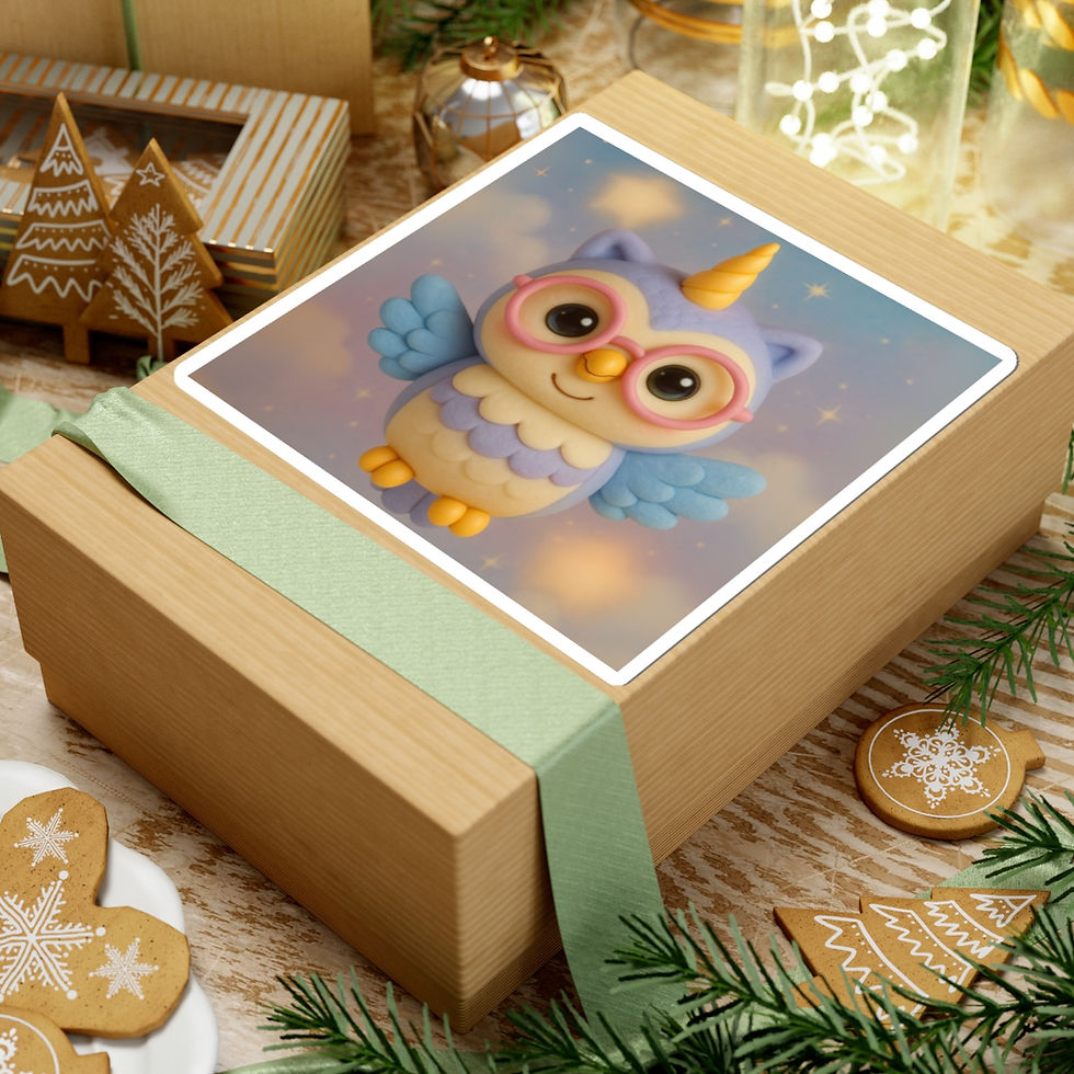 Thumbnail: Kiss-Cut Stickers - Caticorns Galore Series Character "Whimsy the Wise Owl" 