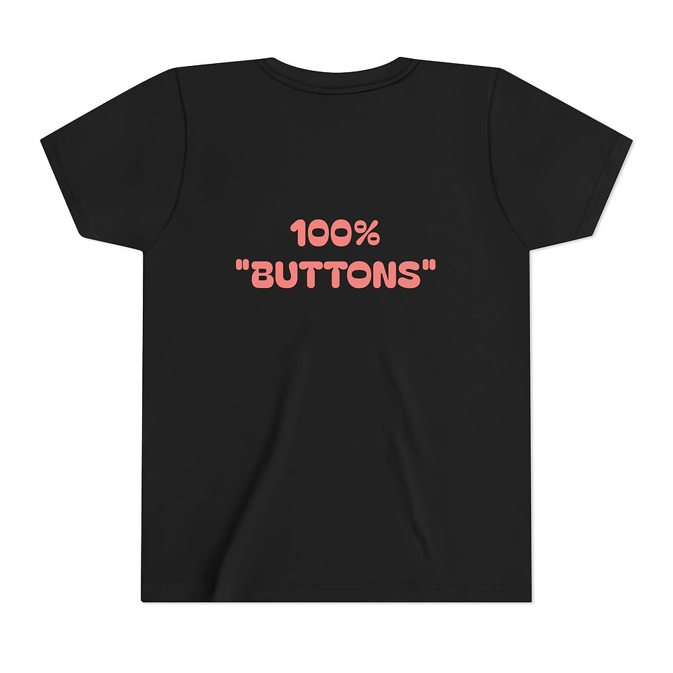 Thumbnail: "Buttons" Tee – with “100% Buttons” on Back (Youth)