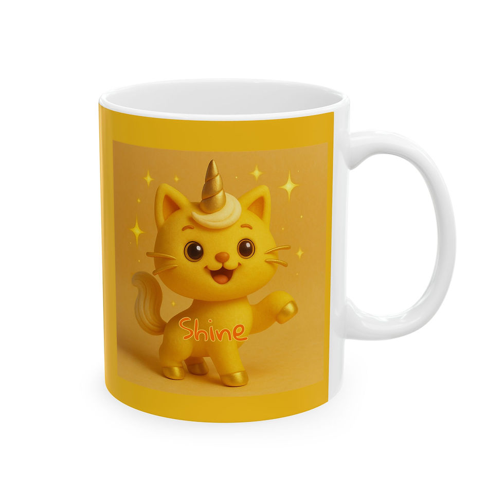 Thumbnail: Ceramic Mug - Caticorns Galore Character "SHINE" - Fun Gift for Kids & Teens 