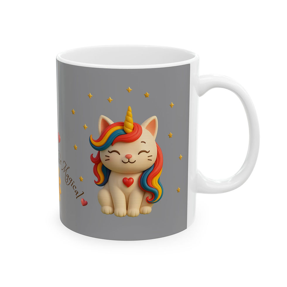 Thumbnail: Ceramic Mug - Caticorns Galore: Cover Caticorn - Fun Gift -Sunshine Design