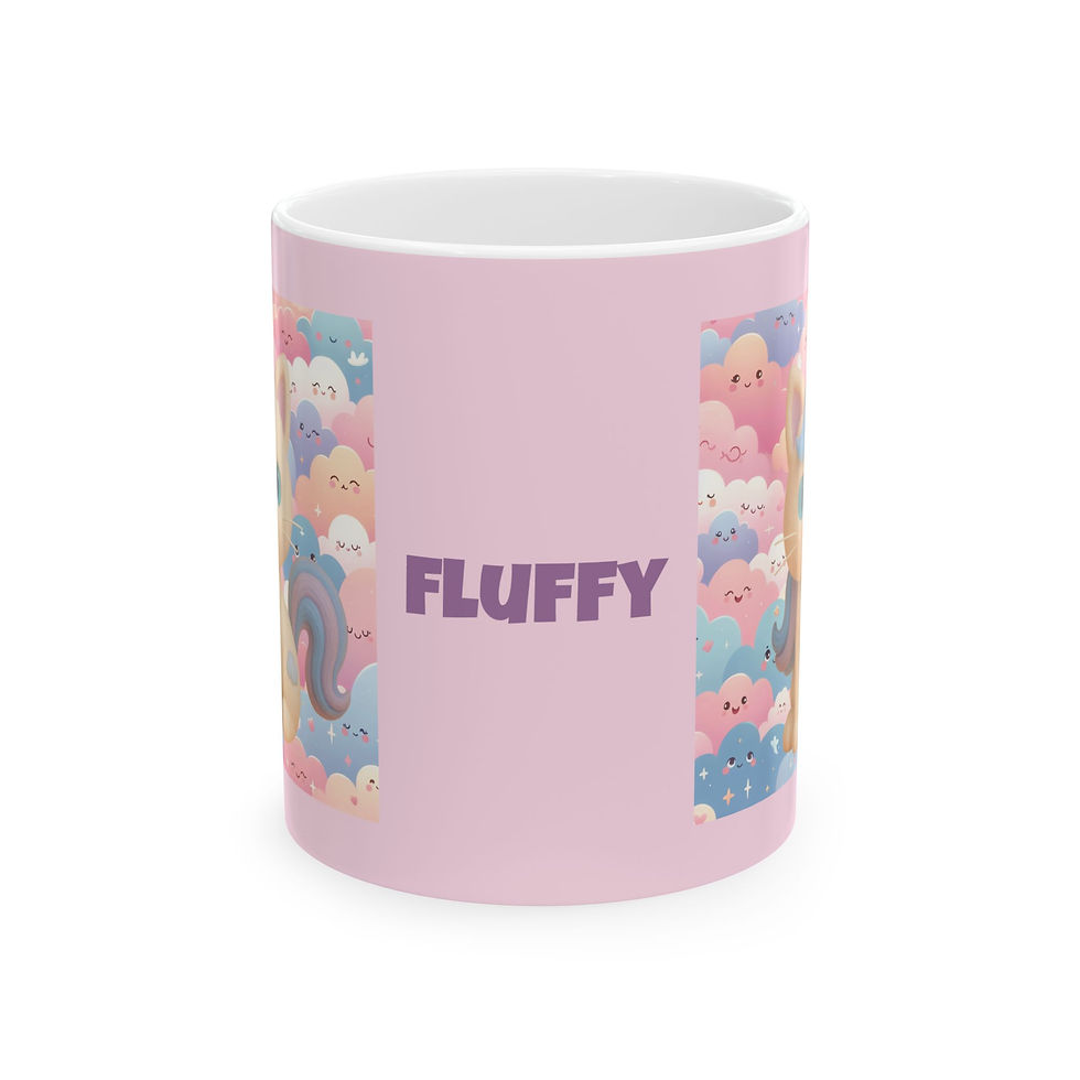 Ceramic Mug - Caticorns Galore Character "FLUFFY" - Fun Gift for Kids & Teens