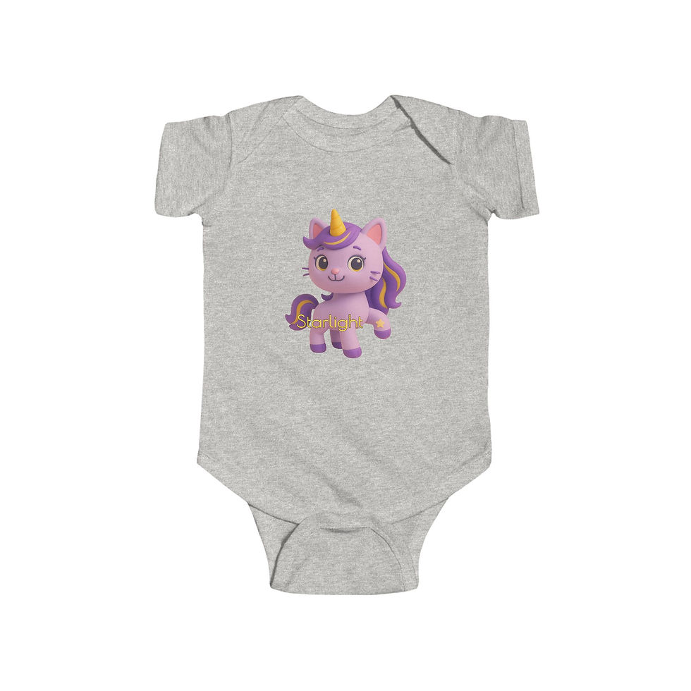 Thumbnail: CaticornsGalore Baby Bodysuit–Soft Cotton Infant Outfitw/Whimsical Back Message