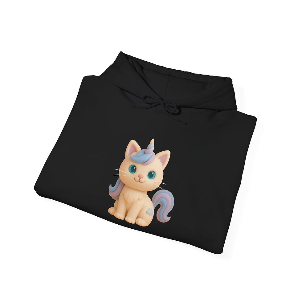 Thumbnail: “FLUFFY” Caticorn Hoodie with Sweet Back Message